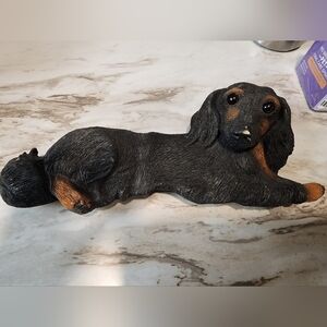 KC Creations black and Brown Dachshund Figurine